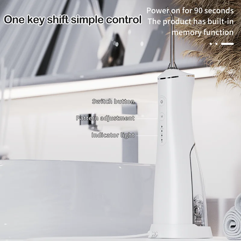 Factory Wholesale Portable Water Flosser Cordless 180ml Tank 3 Modes Oral Cleaner Dental Irrigator with Seat Charge