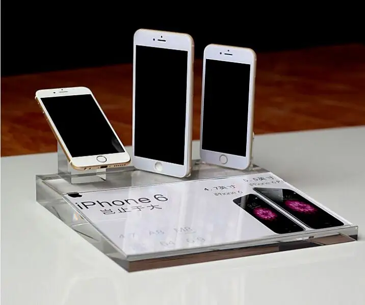 Прозрачный акриловый держатель для мобильного телефона с подставкой по низкой цене или держателем бирки розничного магазина