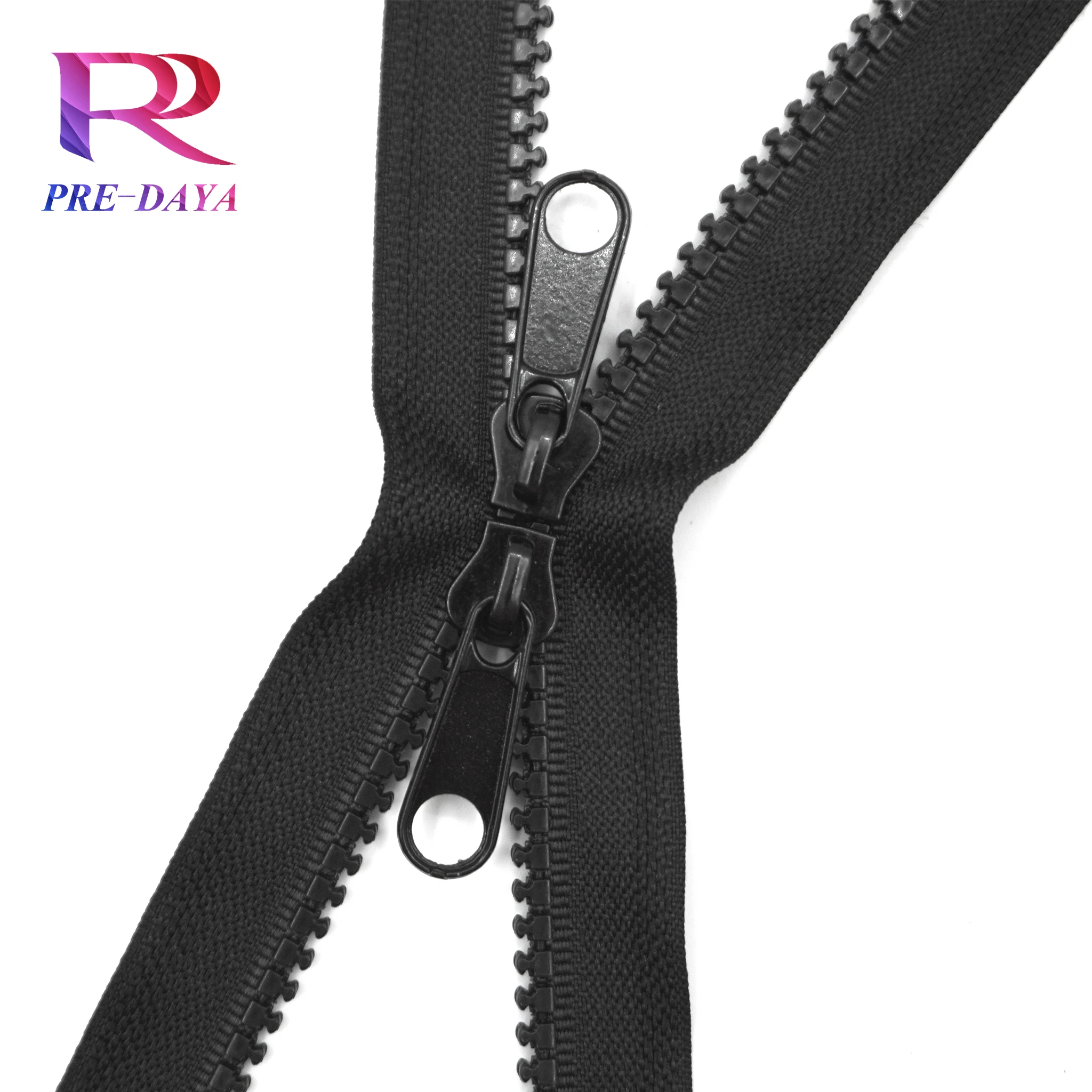 Factory Double Slider Plastic Resin Color Zipper Can Be Customized 2 Way Open End Plastic Zipper For Coat