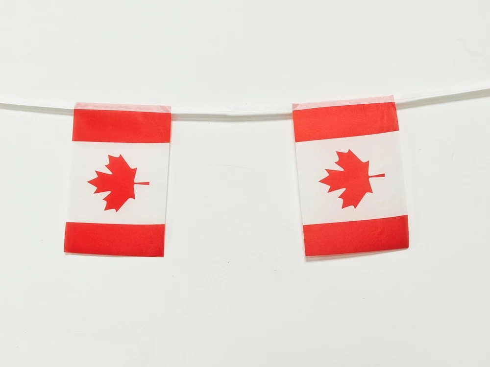 Football Game String Flag Customizable 21*14cm 32pcs/string 10m Canada National Country Buntting Flag Canada String Flags