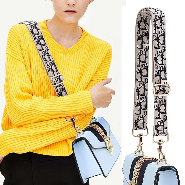Handbag Accessories Hardwares Pattern Messenger Webbing Shoulder Strap for Bag