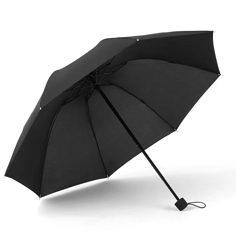 Eight bone reinforced solid color business umbrella gift advertising Umbrella three fold umbrella men and women folding print lo