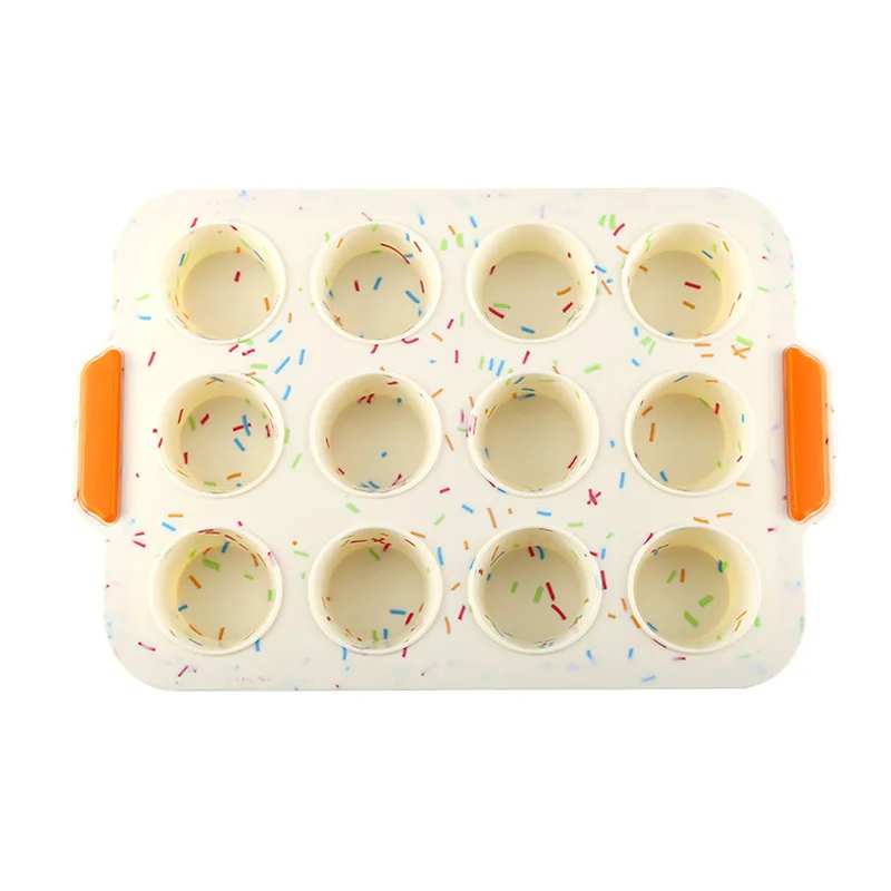 Non stick food grade silicone rubber muffin cake baking mold