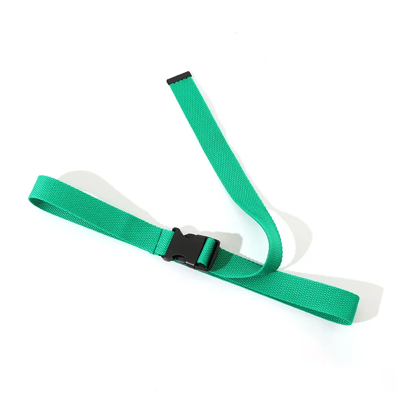 Custom Wholesale Plastic Buckle Decorative Web Woven Braided Wide Unisex Lady Men Women Polyester Canvas Fabric Belt