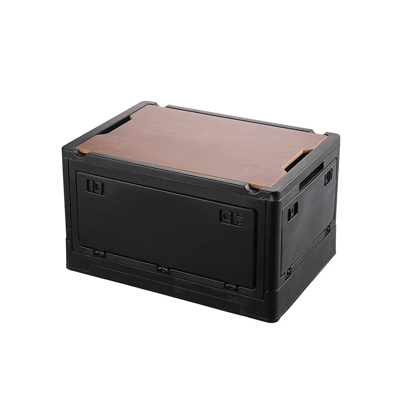 Folding box PP material and solid wood material clothing Square storage box Snack storage kit clothes storage