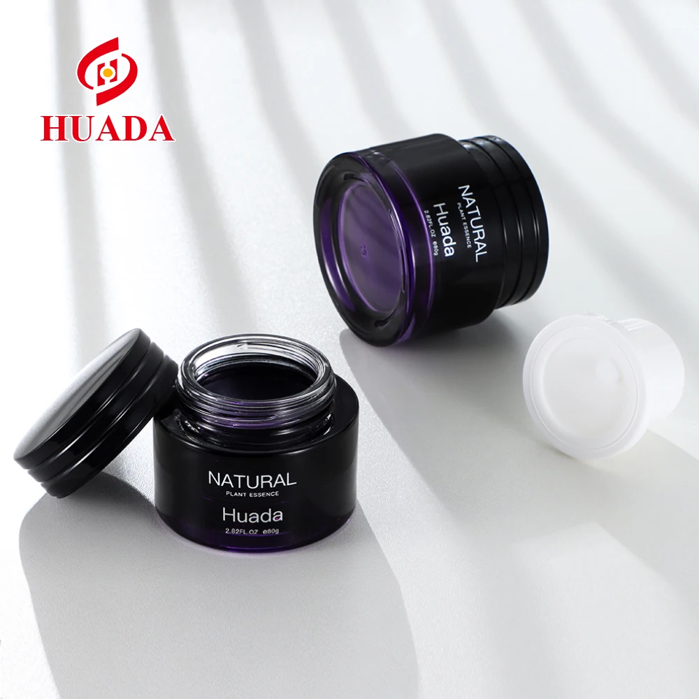 High Quality Skin Care 30 g 80 g 50 g Empty Gel Frosted  Gold cap Round glass Jar Cosmetic Cream jar cosmetic glass bottle sets