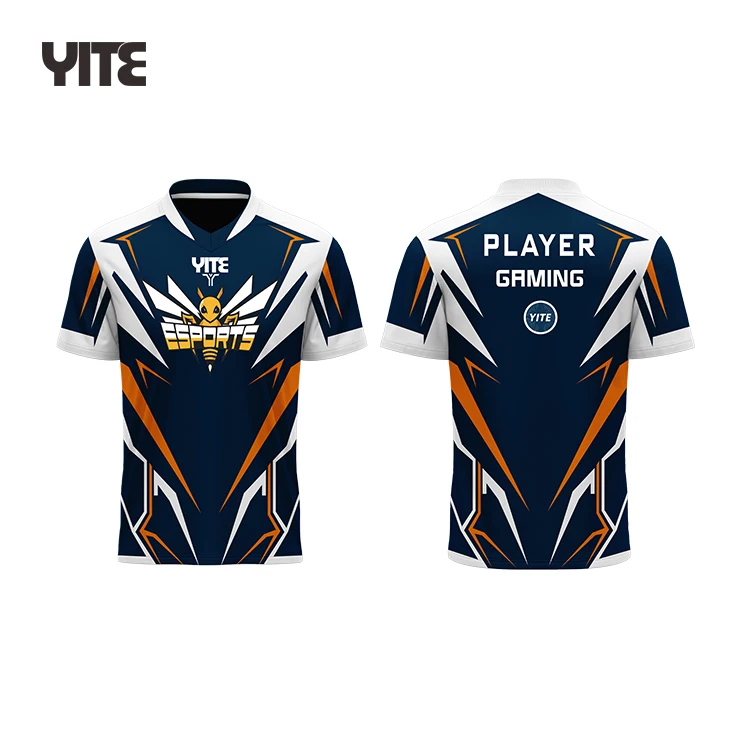 Wholesale esports jersey cool blue white esports jersey custom esports personalizado jersey wear