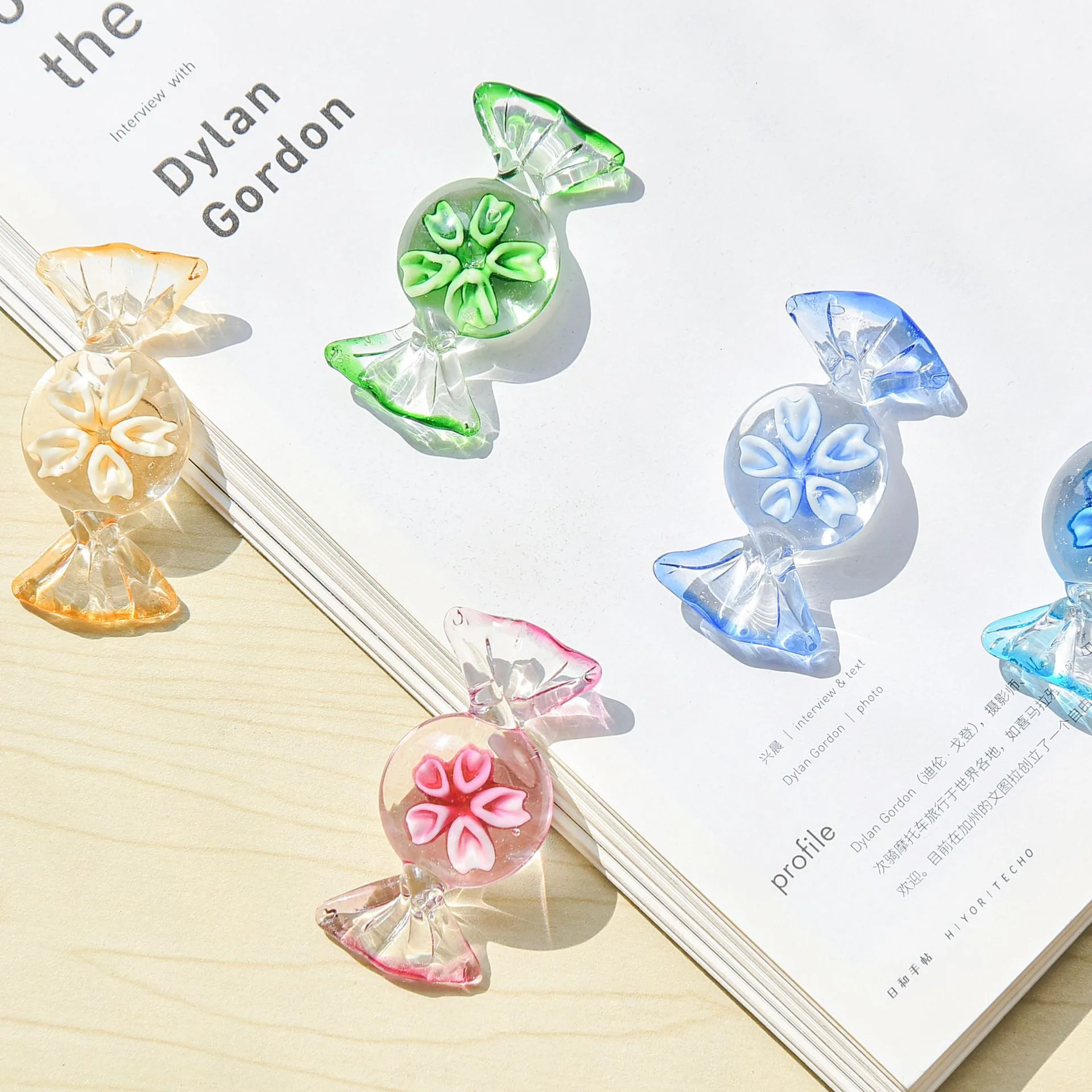 Best Selling Christmas Candy Decoration mini handmade glass candy mix color christmas gift