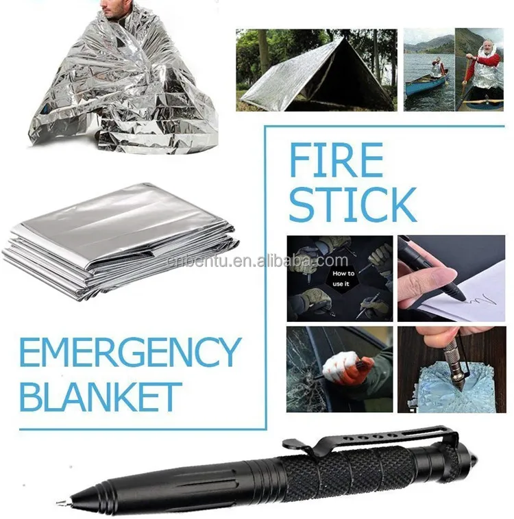19 in 1 Tactical Survival Gear Kit Self-Defense EDC Pouch Medical Bag with First Aid Kit for Camping & Hiking Safety Equipment