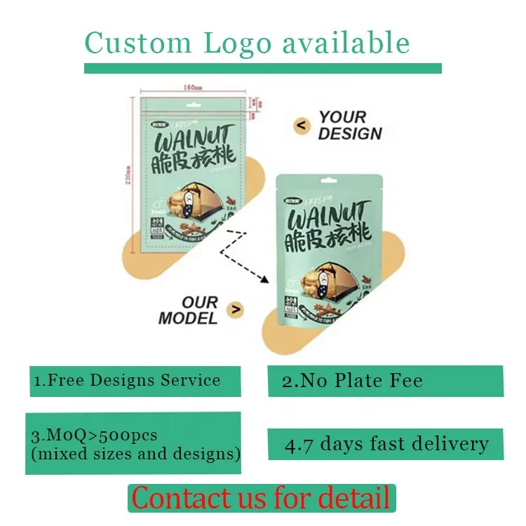 Custom Logo Printed Resealable Pet Treat Food Stand Up Zipper Pouch Bag for Pet Food