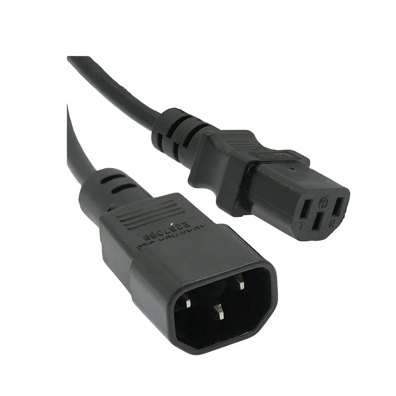3 In1 Double Power Cord Male Connector Iec C14 Plug To Two Iec C13 Female Connectors