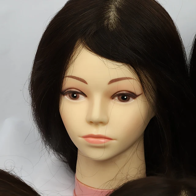 top quality teaching mannequin head with human hair Customizable 100% human hair training doll head For Hairdresser