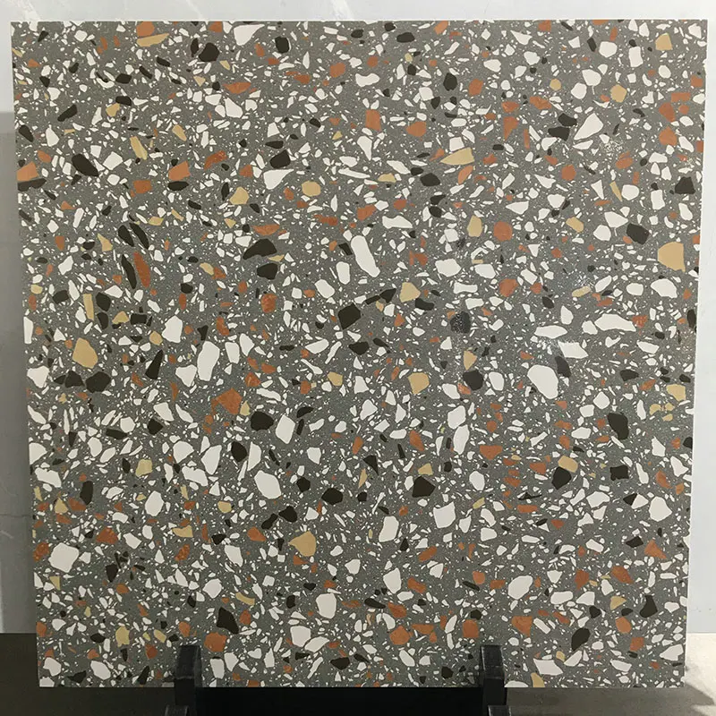 Colorful Lappato Rustic Semi-polished Terrazzo Porcelain Floor Tiles 60x60