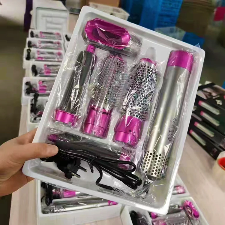 One Step Negative Ion Volumizer Volume Hair Styler Hot Air Brush Blow Hair Curling Straightener 5 In 1  Hair Dryer Brush