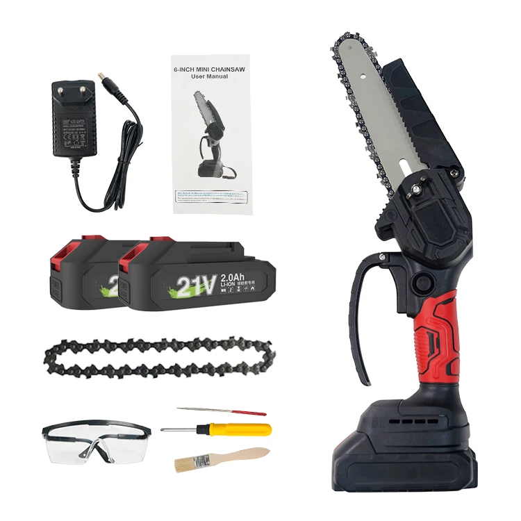 Folit profit type TY-0601 wood cutting branches trimming power tools electric cordless 6-inch 070 chainsaw with 2 pack batteries