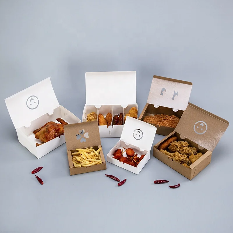 waterproof and greaseproof roasted chicken box Wholesale custom takeaway kraft paper chicken box