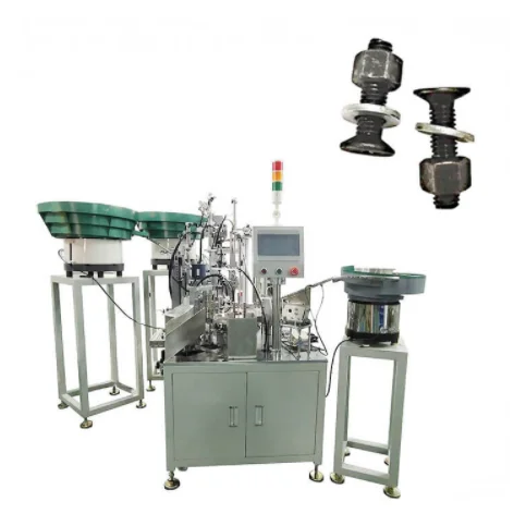 screw nut to bolt assembly collecting making machine