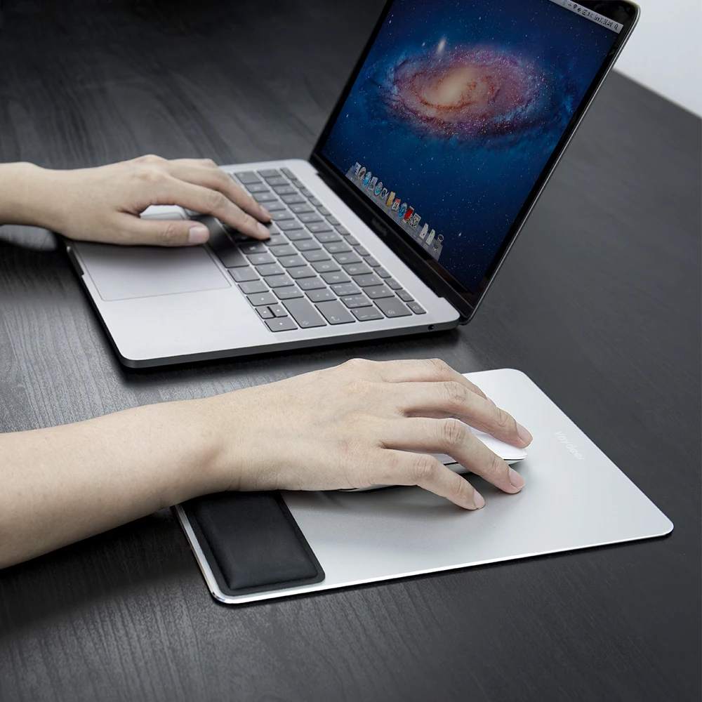 Non-Slip Metal Aluminum EVA foam Hand Support Wrist Rest Mouse Pad