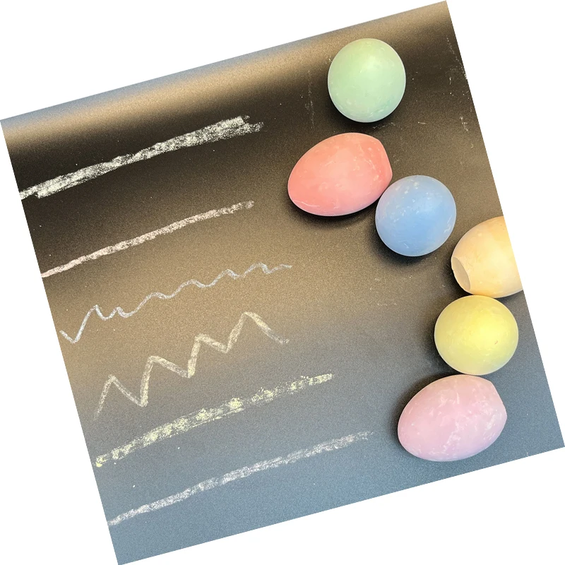 6-Pcs EggCustom school dustless Dustfree Non-toxic Jumbo Washable Sidewalk Chalk