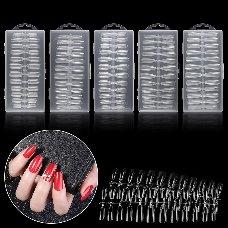 240 Pieces  Nail Transparent Non-trace Ultra-thin Nail Extension Fake Nail Patch Manufacturers Direct PVC