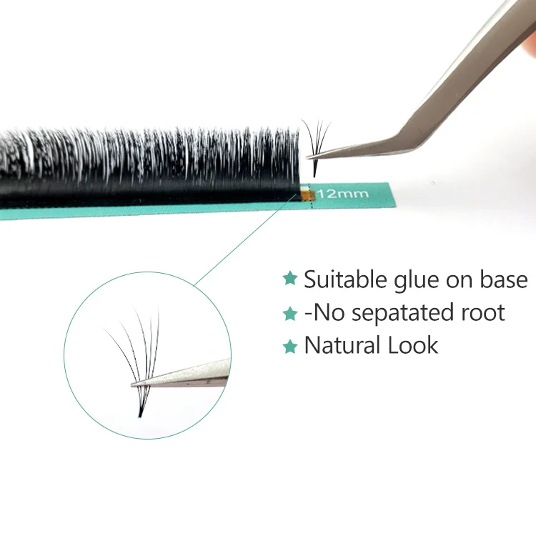 Qeelasee private label volume easy fanning eyelash extensions korean pbt easy fan eyelash extensions
