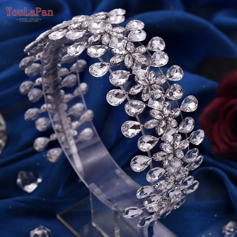 YouLaPan Rhinestone Headbands Shiny Handmade Women Prom Wedding Hair Accessories Bridal Hairstyle Decorations HP354