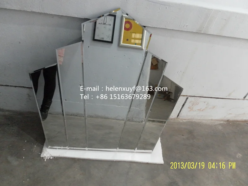 Art Deco Fan Frameless Wall Mirror vintage bedroom bathroom shabby chic art decor crown style Mirror