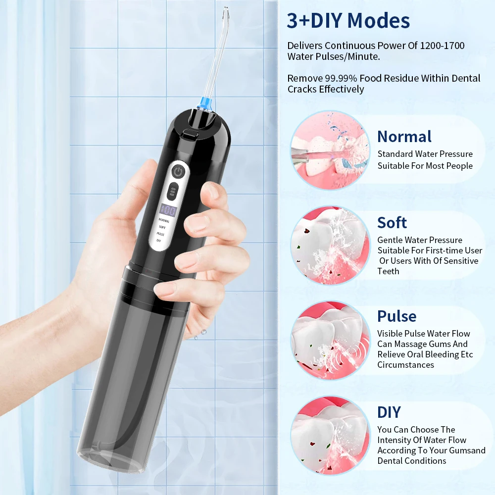 Hot Sale Cordless Portable Oral Irrigator UV Electric Dental Water Flosser With LED display