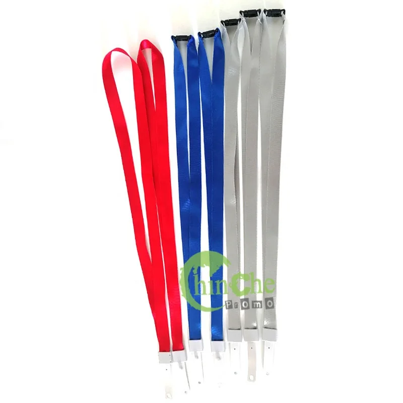 Wholesale Id Card Rope Conference Nylon Strap Plain Blank Custom ID Card Hold Lanyard With Metal Clip Plastic Clip