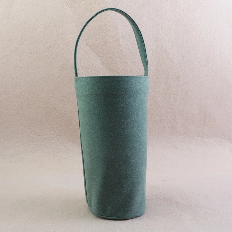 Custom Organic Cotton Dust Bag Muslin Bags Microfiber Pu Leather Handle Pouch Bags for Cup Bottles