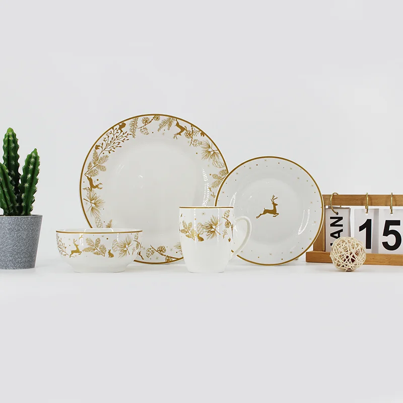 Красочные наборы посуды для 12 человек фарфоровые тарелки столовой