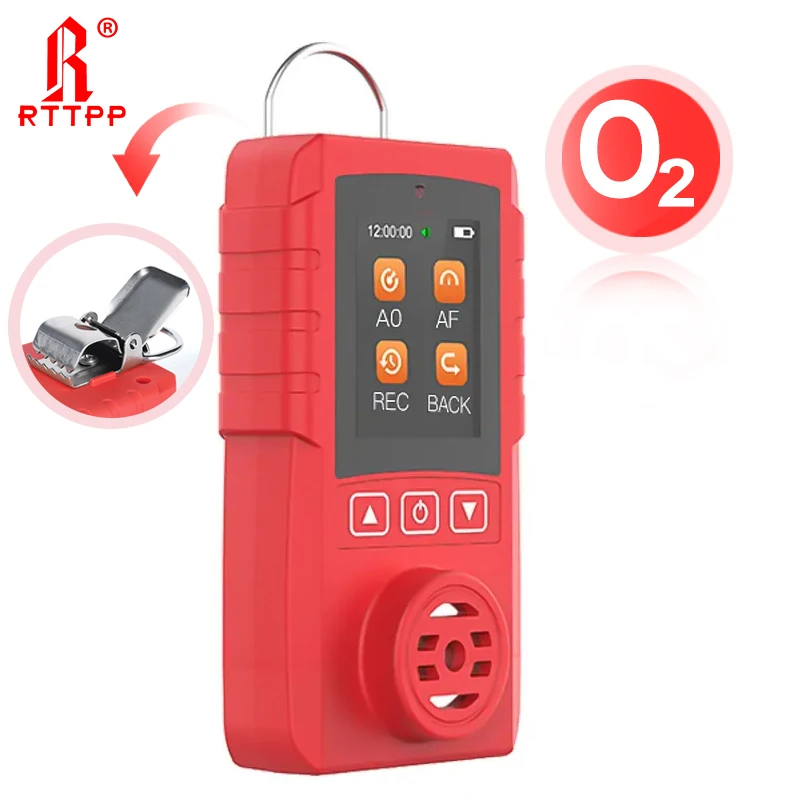 RTTPP DR650 Oxygen O2 Gas Leak Detector Portable Sensitive Diffusion O2 Gas Meter with LCD Screen