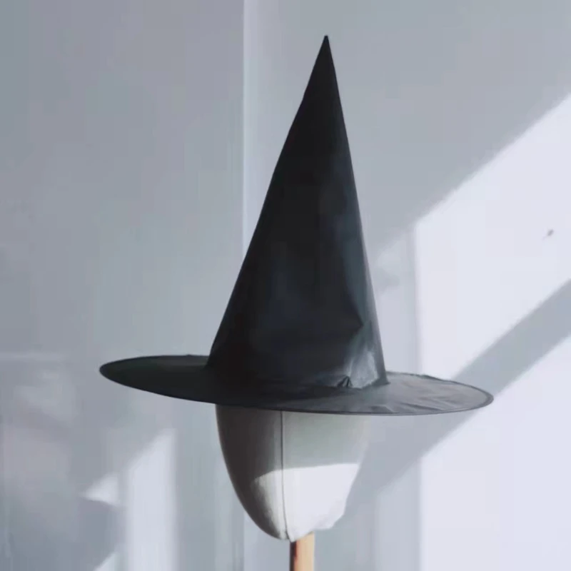 Black Witch Hat Cape Halloween Costume Wizard Cape Witch Cloak Hat  for Kids