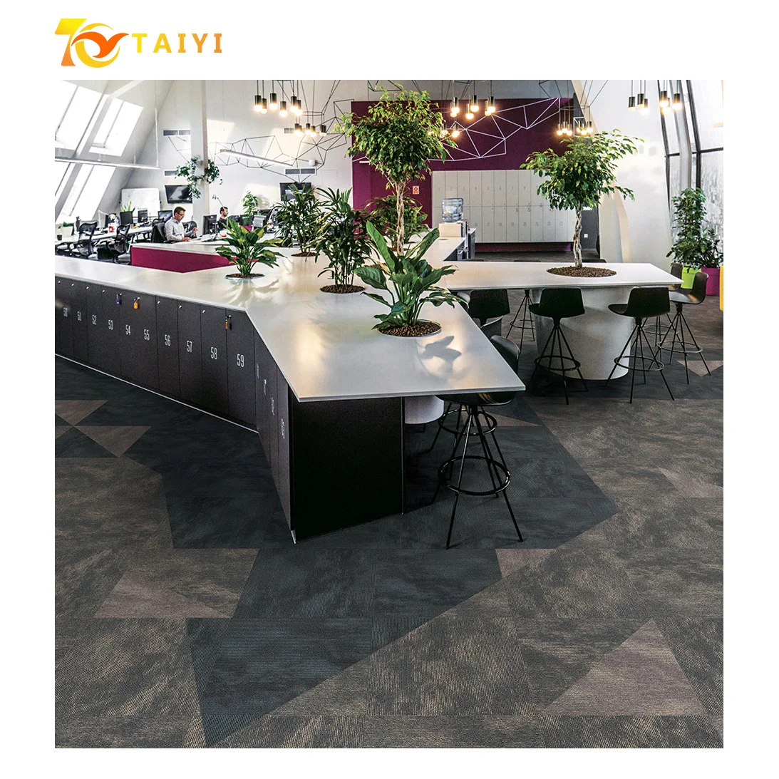 Modern Designed Commercial Flooring Carpet Tiles Manufacturer PVC Backing office floor carpet tiles