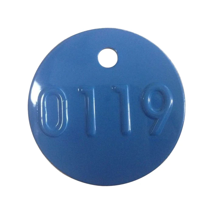 Round Anodized Metal Nameplate Tag With Number
