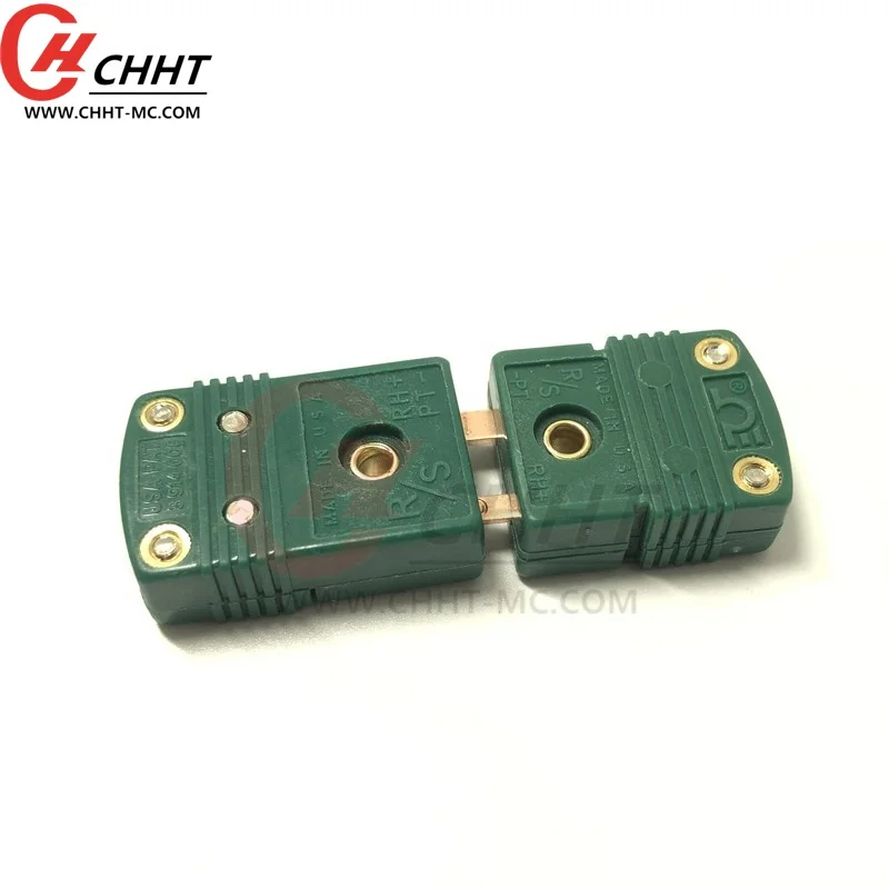 R/S type Excellent Capability Green Thermocouple Mini Connector Flat Pin Panel Thermocouple Connector