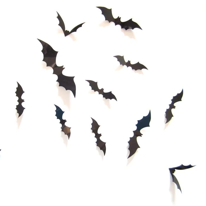 halloween party decorations Realistic PVC Scary Bat Sticker PVC 3D Bats Removable Decals Stickers Window Decors  Fast Shipping