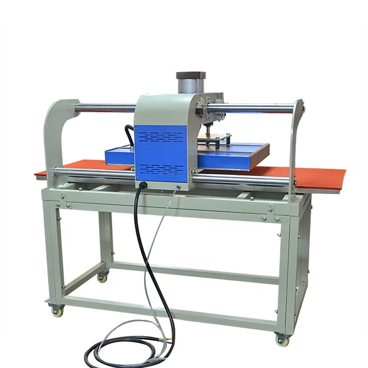 High quality up slide pneumatic double station heat press machine with horizontal table