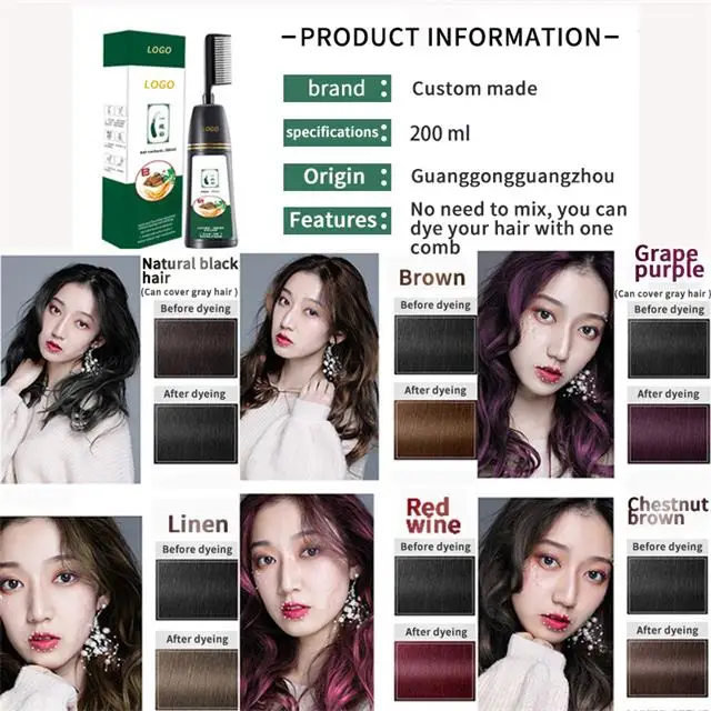 New Arrival Hair Care Comb Magic White Hair Dye for Wholesale Mieano Magic Black Hair Color