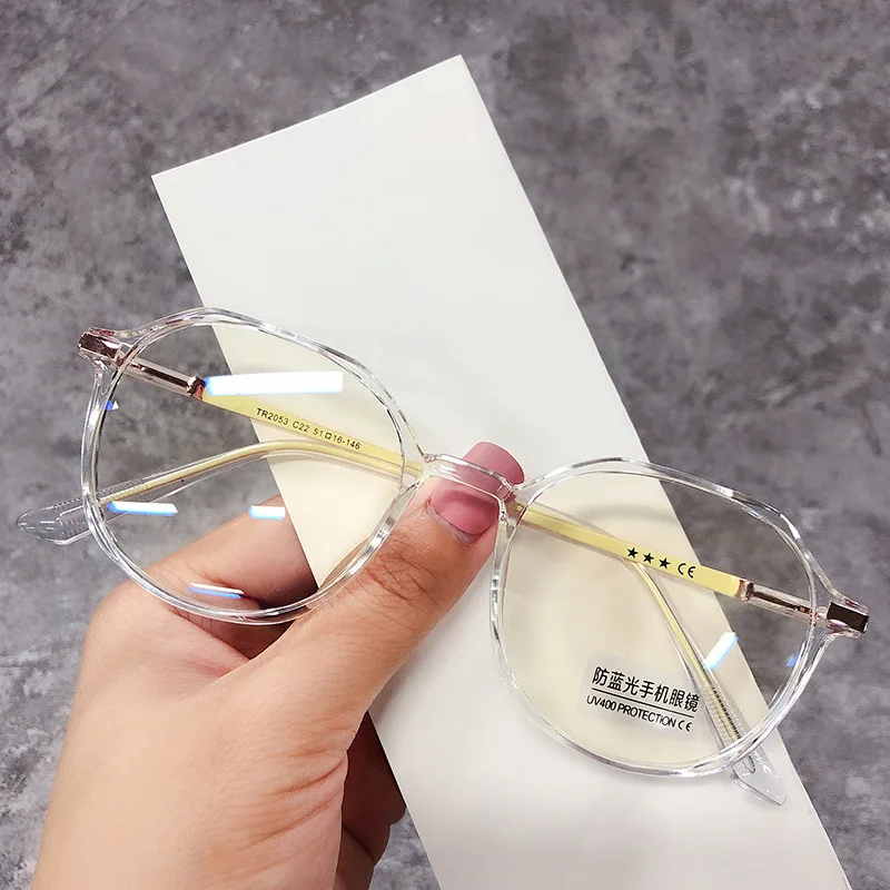 New Arrivals Fashion Women Clear Transparent PC Frames Anti Blue Light Blocking Eyeglasses Glasses