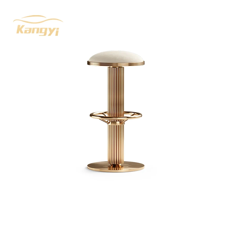 Modern high quality high legs chair leather frame wood bar stool chair kitchen bar stools for dining room