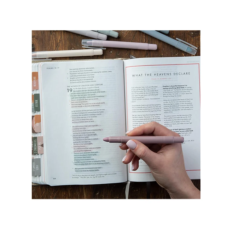 Free sample manufacturer oem no bleed vintage color bible gel highlighter marker pen set kawaii text markers for kids