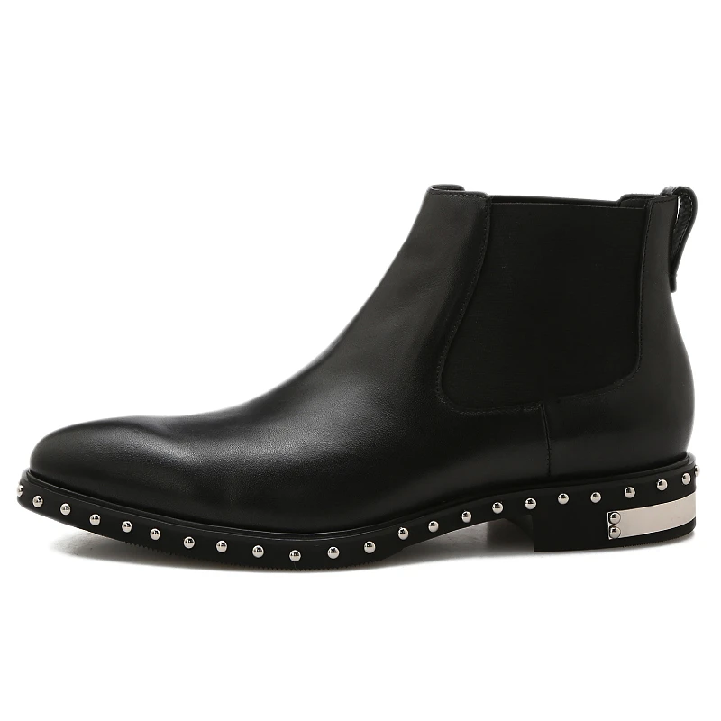 2024 Italian Boots Shoes Men Dress Shoes Ankle Boots Genuine Cowhide Leather Oxford High Quality Leather for Men Black EVA 37-45