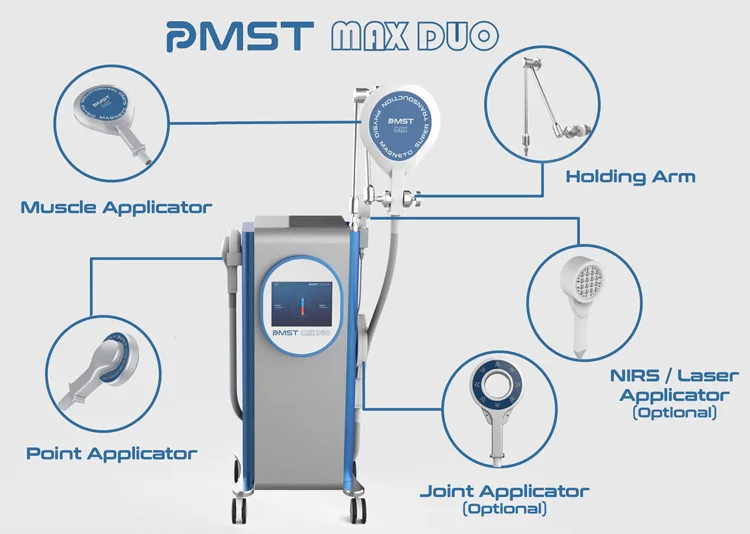 Dual Channel Pro Pemf Magnetic Therapy Device 7t powerr Handles Physio Magneto Musculoskeletal Therapy Machine