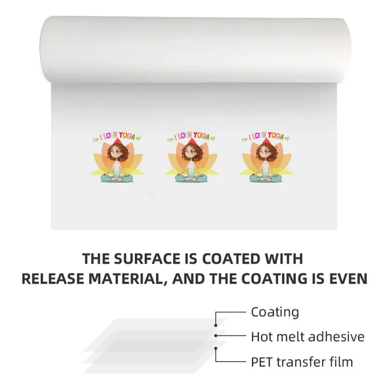 Factory sale 60cm Dtf printer film Paper heat Transfer Pet Film Roll 30cm 33cm 60cm dtf pet film for dtf printer printing