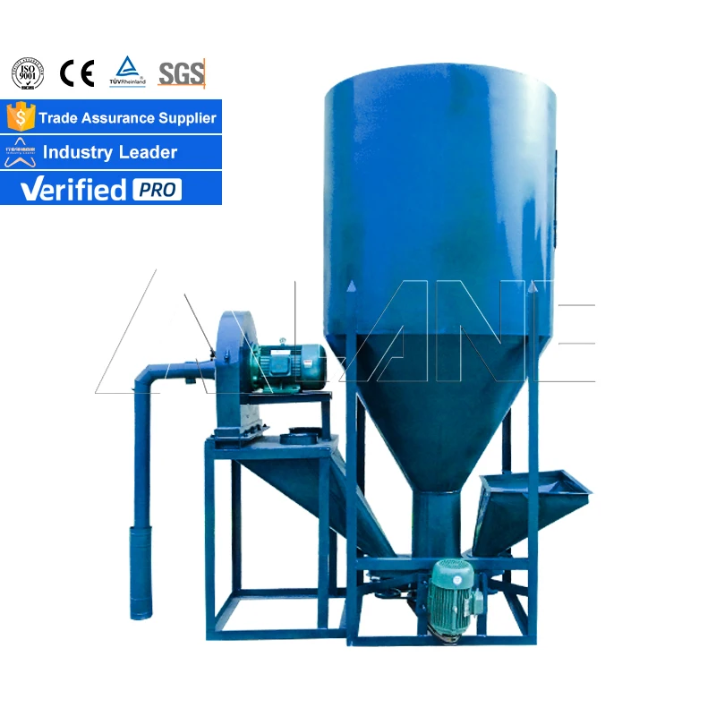LANE Electric Feed Mixer Hydraulic Feeding Portable Wood Crusher Chicken Feed Grain Corn Crusher