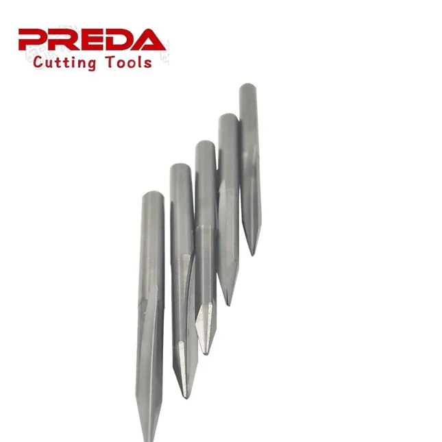 
Solid carbide 30 degree 4mm HRC55 flat bottom engraving bits with tip radius 