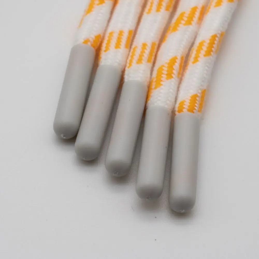 New products customized bullet shaped metal aglet flat cotton shoelaces tip for sneaker