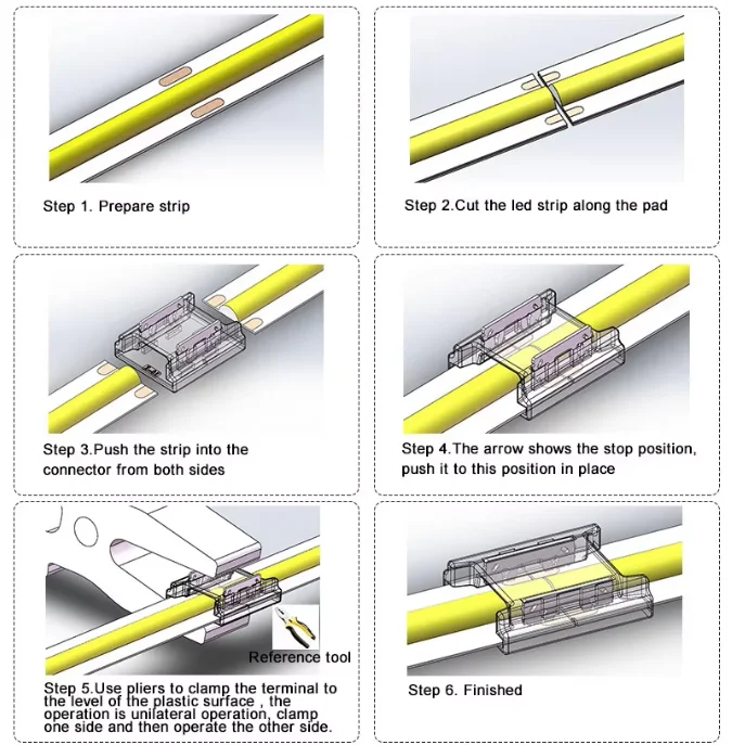 10mm 4pin Rgbw Led Strip Free Welding Connector 5pin Led Strip Connector 4pin Led Strip Straight Connector