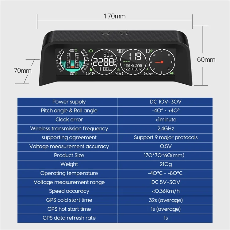 Top Sale MRCARTOOL  M80 Motorcycle Electronic Speedometer Auto Digital GPS Speedometer HUD Display